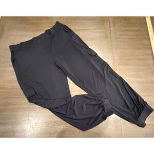 Lisa Rinna Collection Black Cargo Jogger Pants Women's Size L